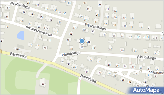 Pakość, Piłsudskiego Józefa, marsz., 16, mapa Pakość