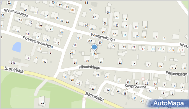 Pakość, Piłsudskiego Józefa, marsz., 16b, mapa Pakość