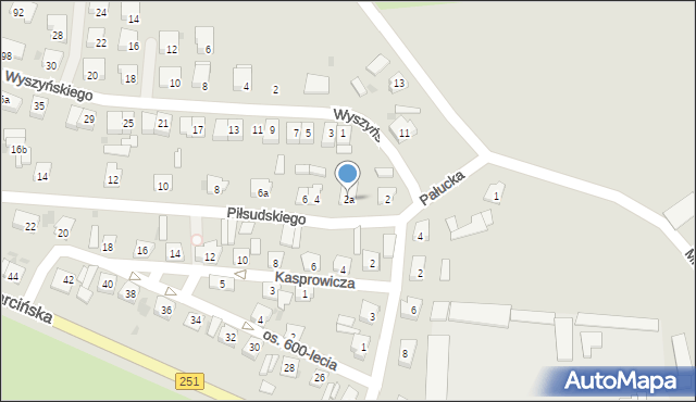 Pakość, Piłsudskiego Józefa, marsz., 2a, mapa Pakość