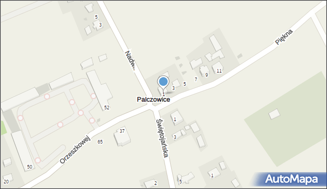 Palczowice, Piękna, 1, mapa Palczowice