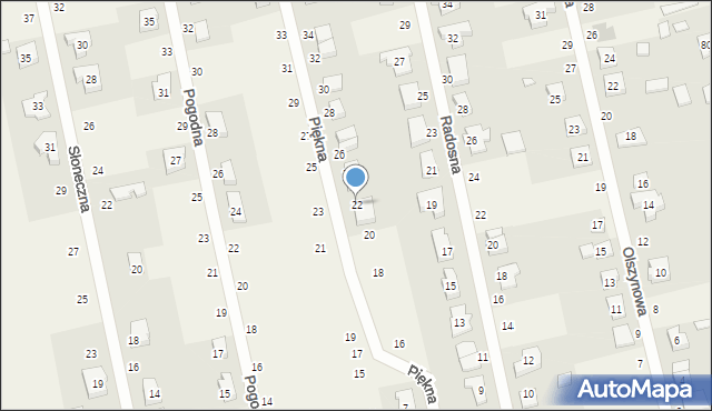 Palędzie, Piękna, 22, mapa Palędzie
