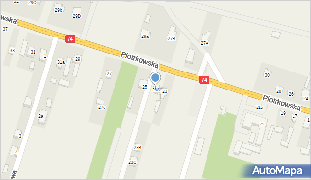 Paradyż, Piotrkowska, 23A, mapa Paradyż