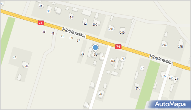 Paradyż, Piotrkowska, 31, mapa Paradyż