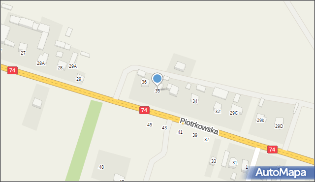 Paradyż, Piotrkowska, 35, mapa Paradyż