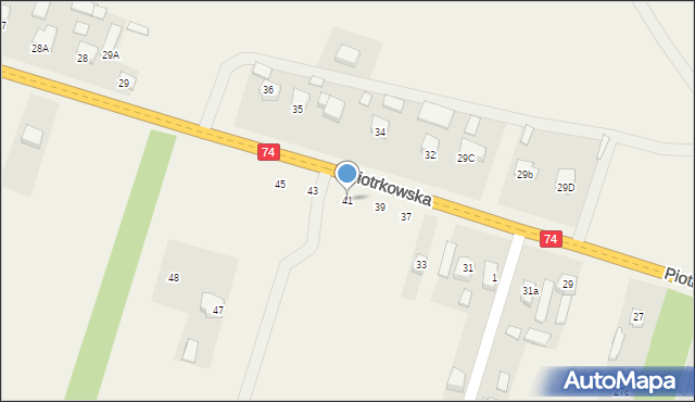 Paradyż, Piotrkowska, 41, mapa Paradyż