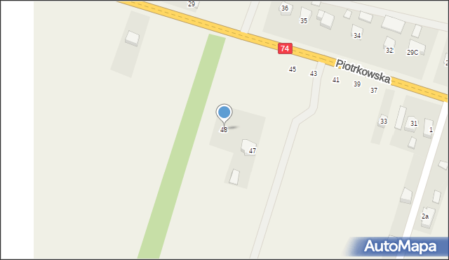 Paradyż, Piotrkowska, 48, mapa Paradyż