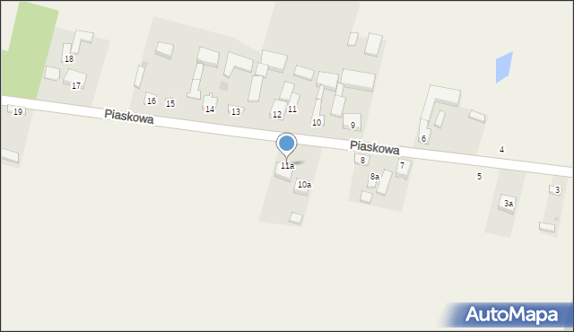 Parcice, Piaskowa, 11a, mapa Parcice
