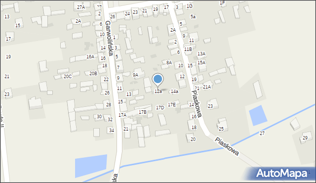 Parysów, Piaskowa, 12a, mapa Parysów