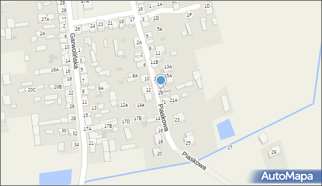Parysów, Piaskowa, 19, mapa Parysów