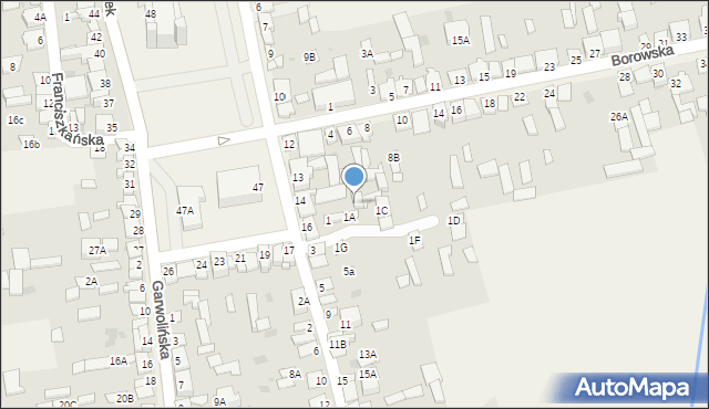 Parysów, Piaskowa, 1B, mapa Parysów