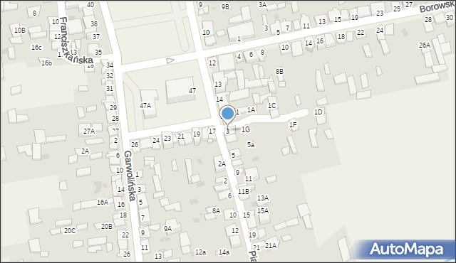 Parysów, Piaskowa, 3, mapa Parysów