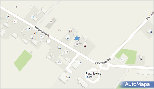 Parzniewice, Piotrkowska, 19, mapa Parzniewice