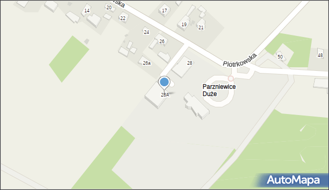 Parzniewice, Piotrkowska, 28A, mapa Parzniewice