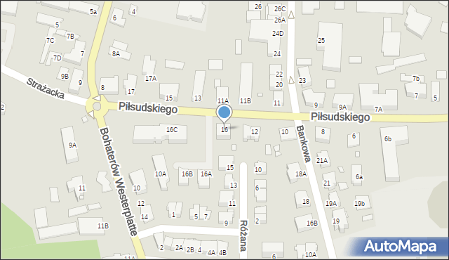 Pasłęk, Piłsudskiego Józefa, marsz., 16, mapa Pasłęk