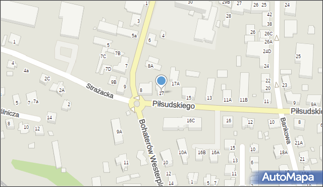 Pasłęk, Piłsudskiego Józefa, marsz., 17, mapa Pasłęk