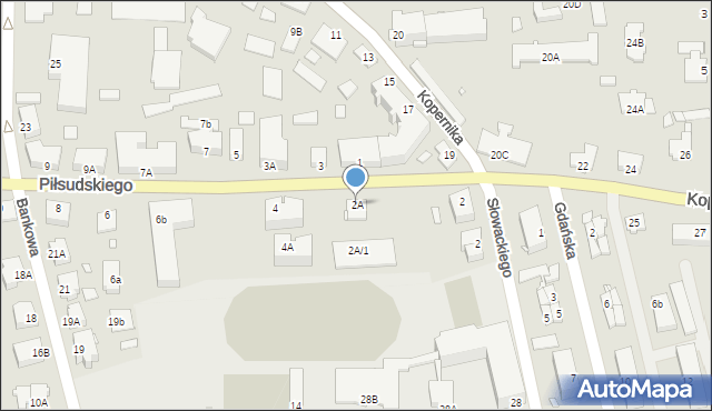 Pasłęk, Piłsudskiego Józefa, marsz., 2A, mapa Pasłęk