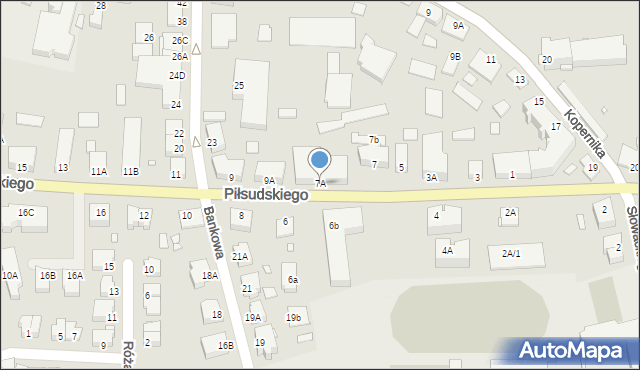 Pasłęk, Piłsudskiego Józefa, marsz., 7A, mapa Pasłęk