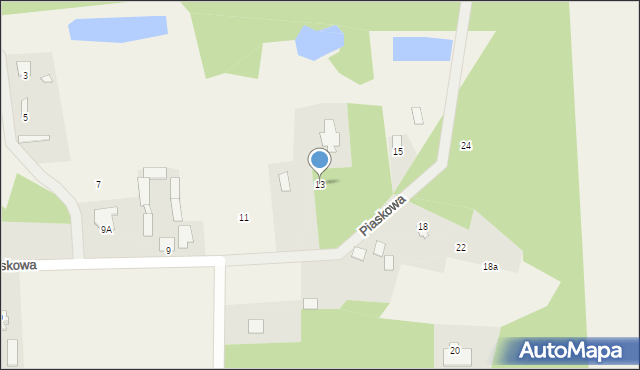 Pawłowice, Piaskowa, 13, mapa Pawłowice