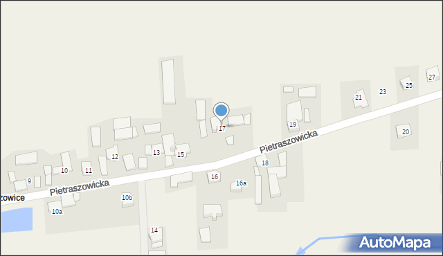 Pawonków, Pietraszowicka, 17, mapa Pawonków