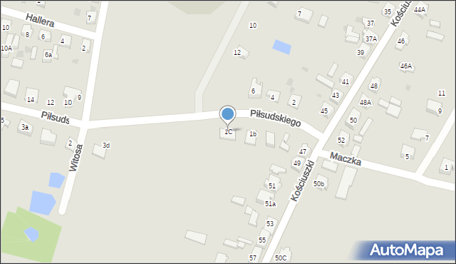 Pelplin, Piłsudskiego Józefa, marsz., 1C, mapa Pelplin
