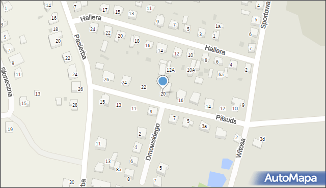 Pelplin, Piłsudskiego Józefa, marsz., 20, mapa Pelplin