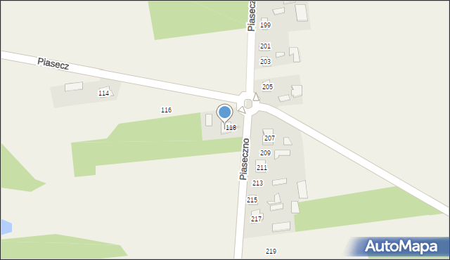 Piaseczno, Piaseczno, 206, mapa Piaseczno