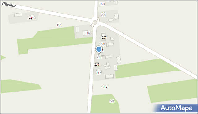 Piaseczno, Piaseczno, 213, mapa Piaseczno