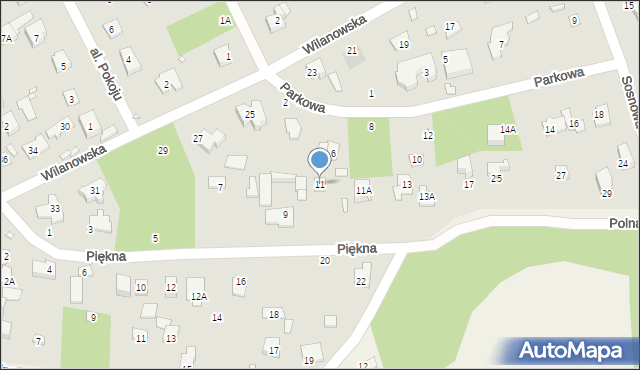 Piaseczno, Piękna, 11, mapa Piaseczno