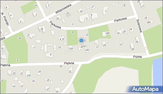 Piaseczno, Piękna, 13, mapa Piaseczno