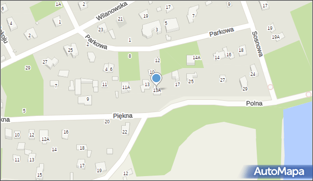 Piaseczno, Piękna, 13A, mapa Piaseczno