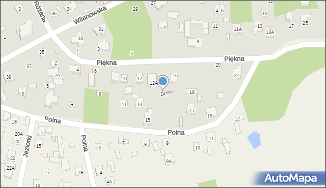 Piaseczno, Piękna, 14, mapa Piaseczno