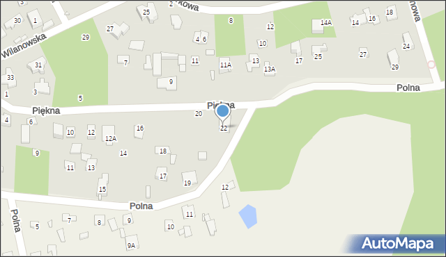 Piaseczno, Piękna, 22, mapa Piaseczno