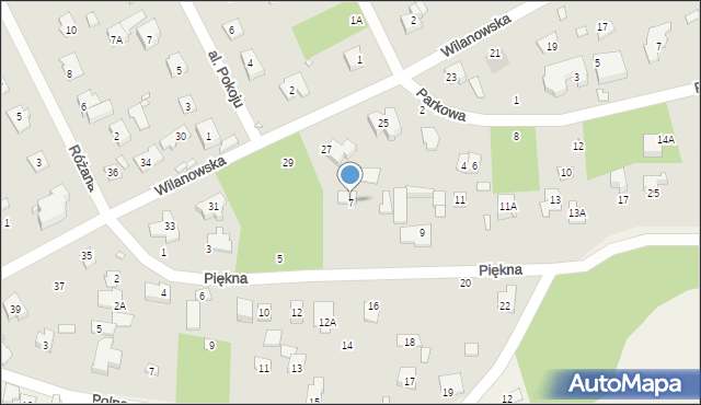 Piaseczno, Piękna, 7, mapa Piaseczno