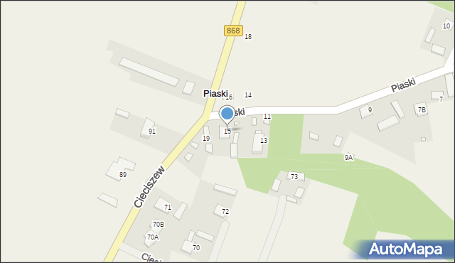 Piaski, Piaski, 15, mapa Piaski