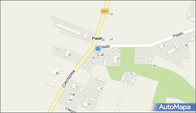 Piaski, Piaski, 17, mapa Piaski
