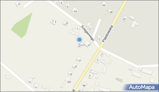 Piaski, Piastowska, 12, mapa Piaski