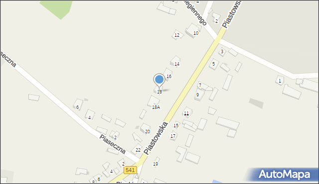 Piaski, Piastowska, 18, mapa Piaski
