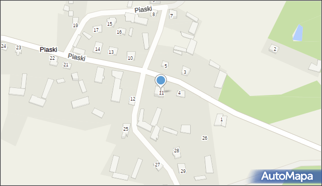 Piaski, Piaski, 11, mapa Piaski