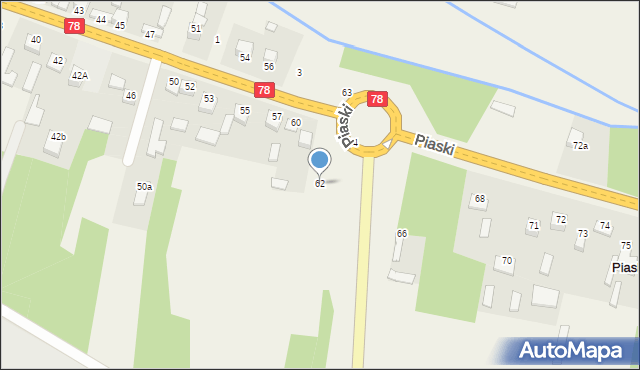 Piaski, Piaski, 62, mapa Piaski
