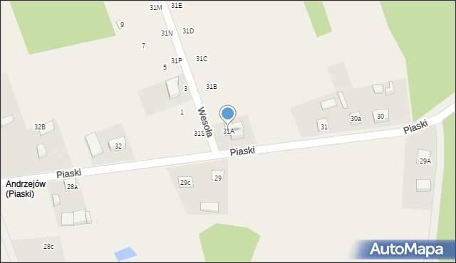 Piaski, Piaski, 31A, mapa Piaski
