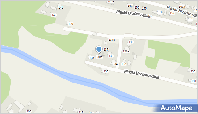 Piaski Brzóstowskie, Piaski Brzóstowskie, 136a, mapa Piaski Brzóstowskie