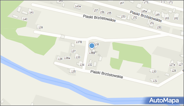 Piaski Brzóstowskie, Piaski Brzóstowskie, 138a, mapa Piaski Brzóstowskie