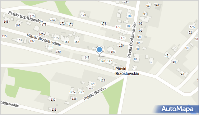 Piaski Brzóstowskie, Piaski Brzóstowskie, 148A, mapa Piaski Brzóstowskie