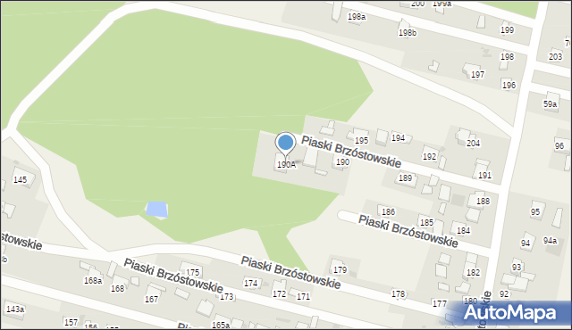 Piaski Brzóstowskie, Piaski Brzóstowskie, 190A, mapa Piaski Brzóstowskie