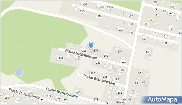 Piaski Brzóstowskie, Piaski Brzóstowskie, 194A, mapa Piaski Brzóstowskie