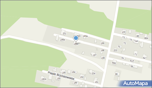 Piaski Brzóstowskie, Piaski Brzóstowskie, 198b, mapa Piaski Brzóstowskie