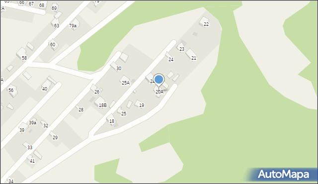Piaski Brzóstowskie, Piaski Brzóstowskie, 20A, mapa Piaski Brzóstowskie