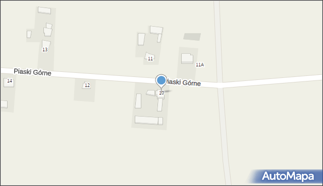 Piaski Górne, Piaski Górne, 10, mapa Piaski Górne