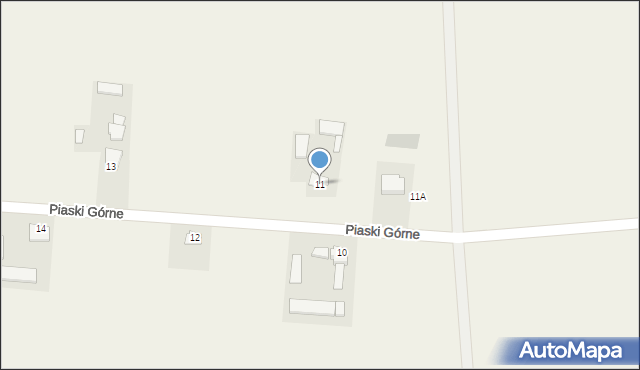 Piaski Górne, Piaski Górne, 11, mapa Piaski Górne