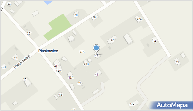 Piaskowiec, Piaskowiec, 43, mapa Piaskowiec